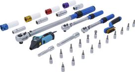 Sukimo momento veržliarakčių rinkinys | 6,3 mm (1/4"), 10 mm (3/8"), 12,5 mm (1/2") | 31 vnt. (74305)