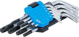 L tipo raktų rinkinys | trumpi | T-Star su skylutėm (Torx) T10 - T50 | 9 vnt. (809)