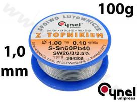 Lydmetalio viela Ø 1,00mm. 100g su fliusu (76810)