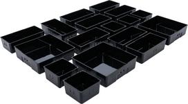 Plastikiniai sandėliavimo padėklai | įrankių spintelėms | 17 vnt. (9550)