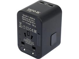 Kelionininis adapteris | universalus | daugiau nei 150 šalių / USB-C PD 65W (YT-81303)