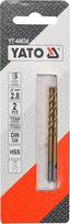 Grąžtas metalui HSS-TIN 2.8 mm, 2vnt. (YT-44634)