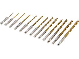 Grąžtų rinkinys su Hex 6.3 mm (1/4") galu | titano nitridas | 1.5 - 6.5 mm | 13 vnt (21655)