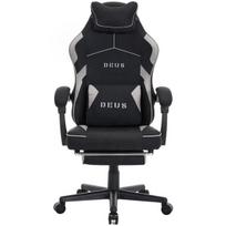 Žaidimų kėdė DEUS Edge Black, audinys, su pakoju