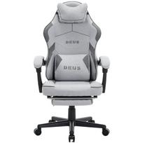 Žaidimų kėdė DEUS Edge Light Gray, audinys, su pakoju