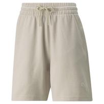 PUMA laisvalaikio šortai moterims PUMA HER 7  High-Waist Shorts Putty - 84709964, smėlio spalvos
