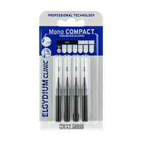 ELGYDIUM CLINIC MONO COMPACT, tarpdančių šepetėliai 0,6mm juoda spalva, 4 vienetai