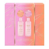 Dovanų rinkinys Baylis & Harding Jojoba, vanilė ir migdolų aliejus, 4 dalių maitinamasis kvapnus vonios rinkinys