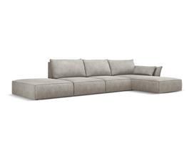 Dešininė kampinė sofa Vanda, 5 sėdimos vietos, šviesiai pilka