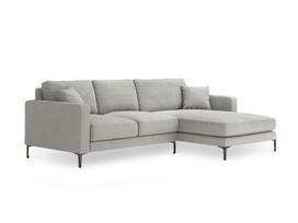 Dešininė kampinė sofa Venus, 4 sėdimos vietos, šviesiai pilka