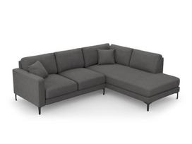 Dešininė kampinė sofa Venus, 5 sėdimos vietos, tamsiai pilka