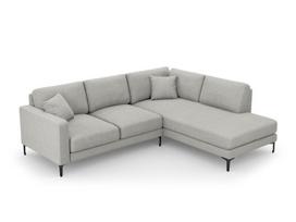 Dešininė kampinė sofa Venus, 5 sėdimos vietos, šviesiai pilka