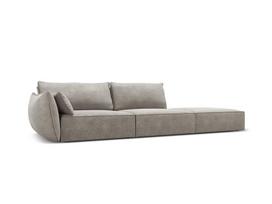 Dešininė sofa Vanda, 4 sėdimos vietos, šviesiai pilka