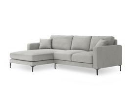 Kairinė kampinė sofa Venus, 4 sėdimos vietos, šviesiai pilka