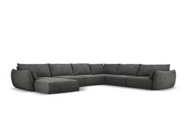 Panoraminė dešininė sofa Vanda, 8 sėdimos vietos, pilka