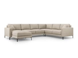 Panoraminė dešininė sofa Venus, 6 sėdimos vietos, smėlio sp.