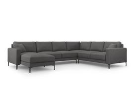 Panoraminė dešininė sofa Venus, 6 sėdimos vietos, tamsiai pilka