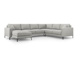 Panoraminė dešininė sofa Venus, 6 sėdimos vietos, šviesiai pilka