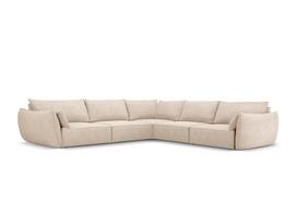 Simetrinė kampinė sofa Vanda, 7 sėdimos vietos, smėlio sp.
