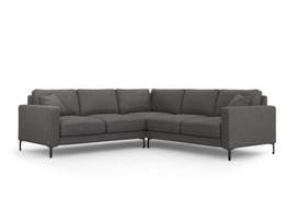 Simetrinė kampinė sofa Venus, 5 sėdimos vietos, tamsiai pilka