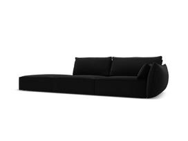 Velvet sofa Vanda (kairinė), 4 sėdimos vietos, juoda