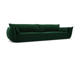 Velvet sofa Vanda, 4 sėdimos vietos, žalio butelio sp.