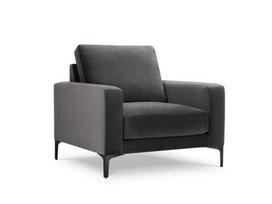 Velvet fotelis Venus, 92x92x90 cm, pilkas