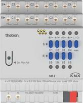DIN-rail 4-way switching/dimming actuator 10 A 133 µF, KNX TP, 4 modules, 4 channels, IP20, SM 4 KNX 4940310 | 4003468491492
