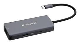 Verbatim 32157 USB-C/HDMI/3xUSB-A 3.2/RJ45ssentials Multiport Hub, Aluminum