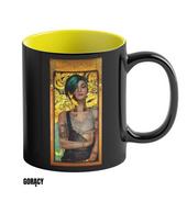 Šilumos atskleidimo puodelis Good Loot Cyberpunk 2077 Game Art Chronicles - Judy & Gustav Klimt 450 ml Juoda, Geltona