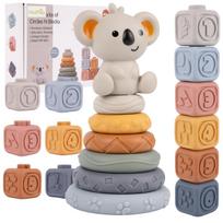 Lavinamoji piramidė su minkštais kubeliais kūdikiui „Koala”
