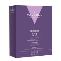 VALQUER plaukų cheminio garbanojimo rinkinys Nr. 3, skirtas pažeistiems plaukams – 100+100+10 ml