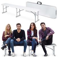 Sulankstomas sodo suoliukas 180 cm Plonos baltas