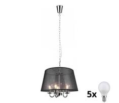 Reality - LED liustra ant grandinės CIMA 5xE14/40W/230V juoda