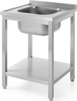 Hendi Plieninis stalviršis su 600x600 mm kriaukle ir lentyna - 811856