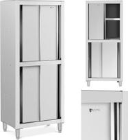 Royal Catering Nerūdijančio plieno nerūdijančio plieno stumdomų durų maitinimo spinta 120 kg 80 x 50 x 180 cm