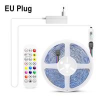 LED spalvų keitimo juostos lemputė „Bluetooth“ programa nuotolinio valdymo pultelis Muzikos sinchronizavimas RGB LED lempa miegamojo kambariui virtuvėje Vestuvių vakarėliui su ES kištuku 5M