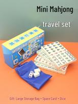 Compact Melamine Carved Mahjong Set for Dorms & Travel Entertainment