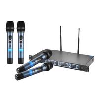 4D Professional 4 kanalų UHF belaidžio delninio mikrofono sistema 4 mikrofonai 1 belaidis imtuvas EU Plug & Type 2