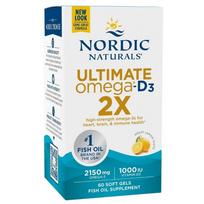 Nordic Naturals Ultimate Omega-D3 2X, Citrina – 60 kapsulių