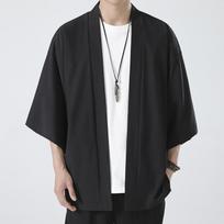 Vyriški juodi paltai balti apsiaustai paplūdimio marškiniai Vasariniai Haori vyriški unisex drabužiai Vyriški XXXL juoda