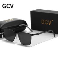 GCV Men Polarized Sunglasses Aluminum Magnesium Sun Glasses Driving Glasses Rectangle Shades For Men UV400 CHINA&polarization auksas
