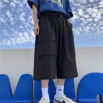 Summer Cool  Hip Hop Cargo Shorts for Men's Slim Loose High Street Pants Straight Shorts Men XXXL juoda
