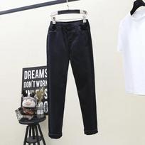 Pavasaris Ruduo Derliaus Džinsai Moterims Tamprios Siauri Džinsai Aukštas Juosmuo Elastinga Juosta Slim Pieštukiniai Kelnės Mom Jeans XXXXXL juoda