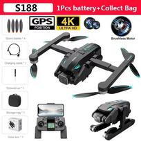 S188 GPS dronas 4K profesionalus trigubas fotoaparatas, fotografuojantis iš oro Dronas 5G Wifi be šepetėlių kliūčių išvengimo dronas RC keturkopterinis žaislas 2 km 4K 1 Battery balta