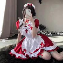 Tarnaitės Cosplay Kostiumas Moterims Klasikinė Trumpomis Rankovėmis Tarnaitės Suknelė Apranga Japonija Seksuali Lolita Prijuostė Uniforma Helovino Slaugės Drabužiai XXXL juoda