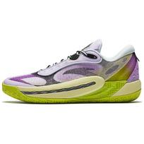 Anta Shock Wave 6 Cushioning Slip Resistant Abrasion Resistant Mid top Basketball Shoes Men's Purple Green 112441106Q-2 44.5