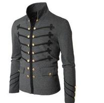 Steampunk Vyrų Gothic Drabužiai Striukės Viduramžių Derliaus Striukė Apykaklė Stoveliu Roko Paltas Vyrų Retro Punk Paltas XXXL juoda