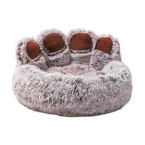 Pliušinė šunų lova Bear Paw Shape lova katėms ir šunims Mielas minkštas šunų krepšelis XL ruda