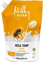 Skystas muilas MILKY DREAM Papaja ir Mangas doypack, 500ml